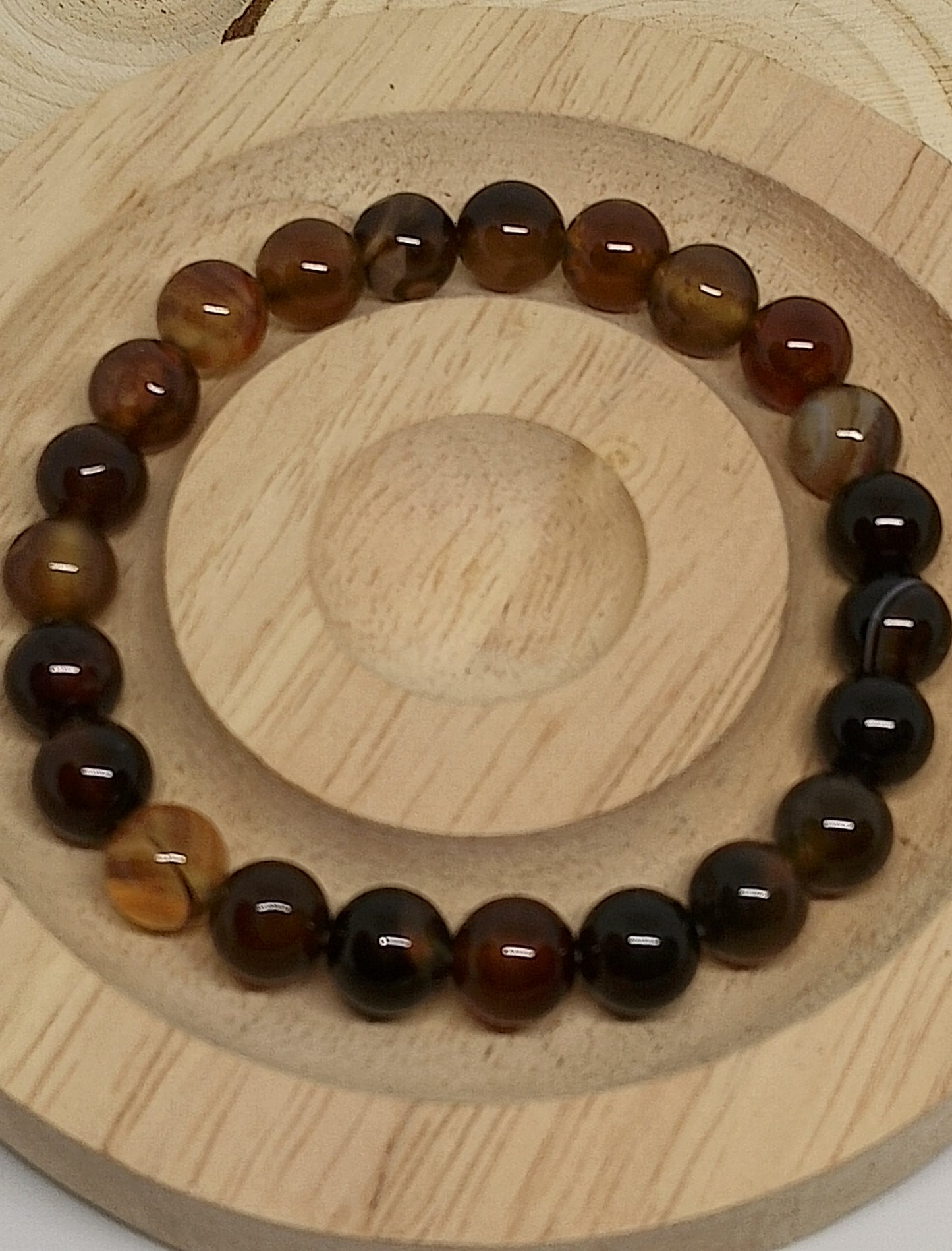 Bracelet en agate café