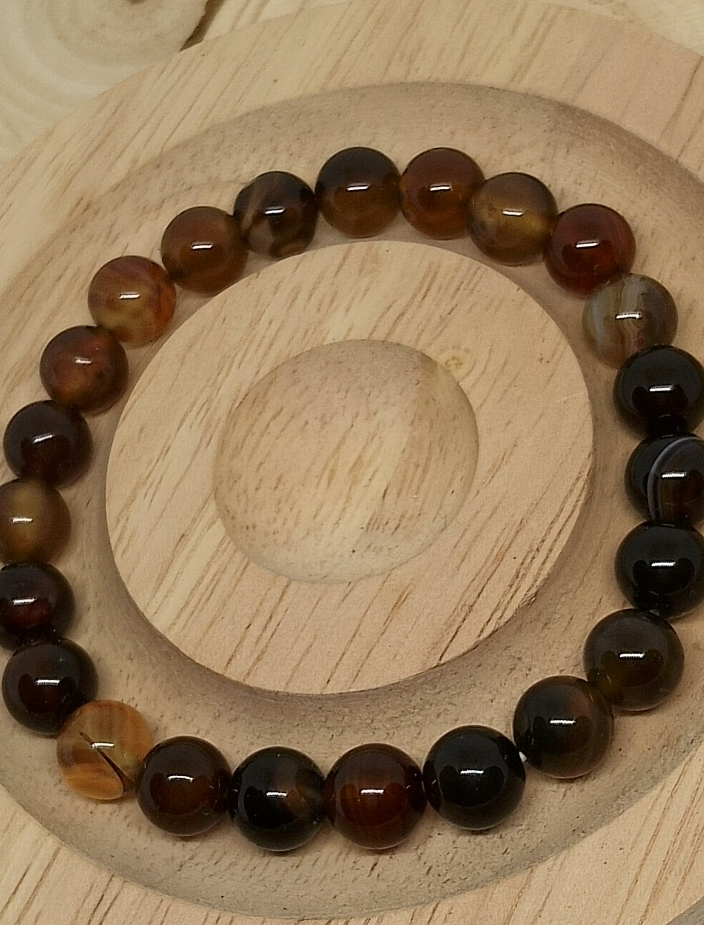 Bracelet en agate café