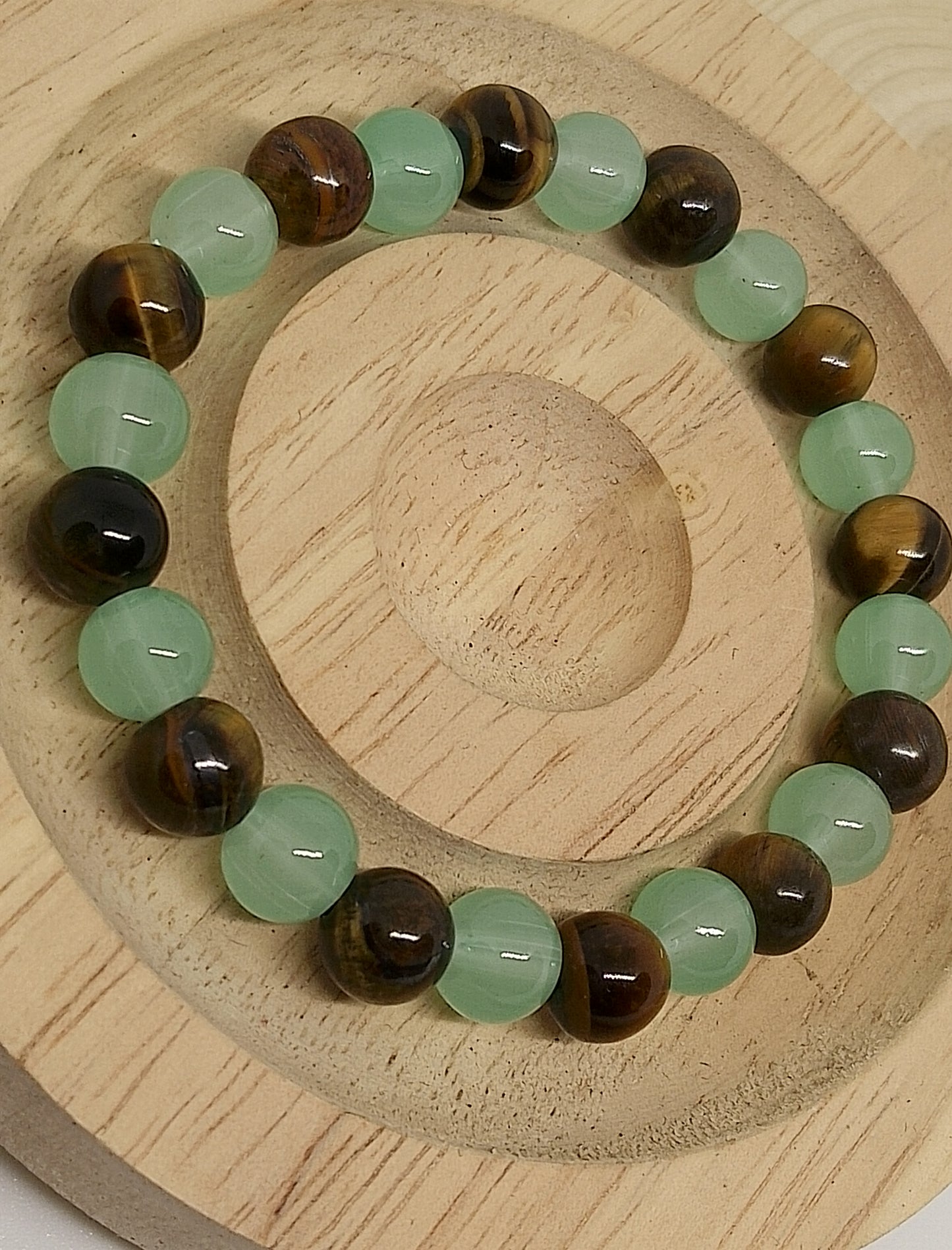 Bracelet aventurine et oeil de tigre