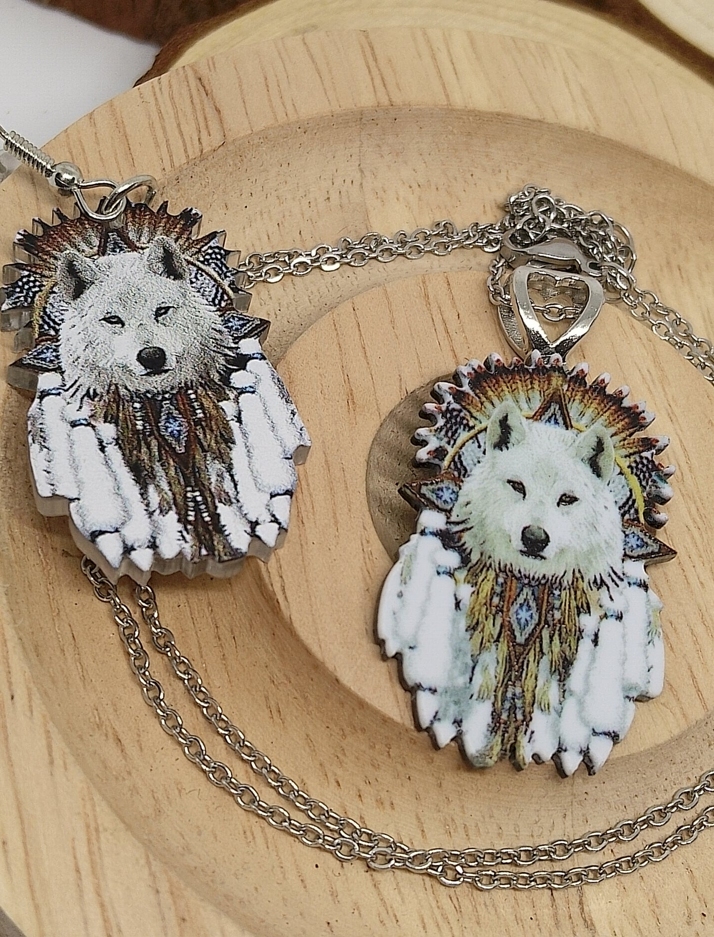 Boucles d'oreilles loup