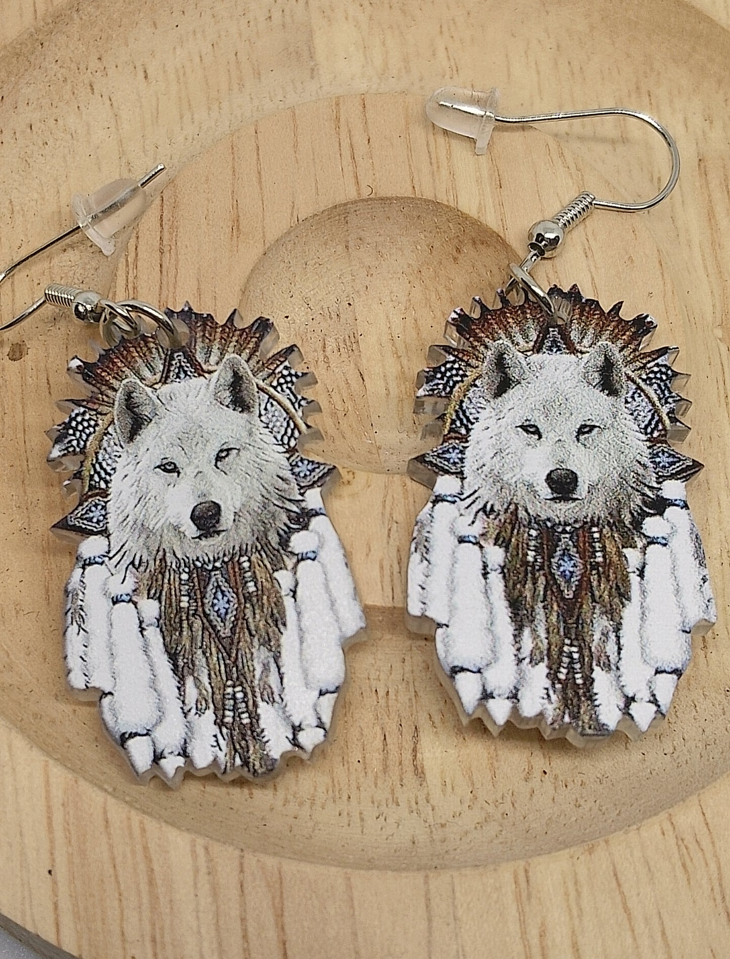 Boucles d'oreilles loup