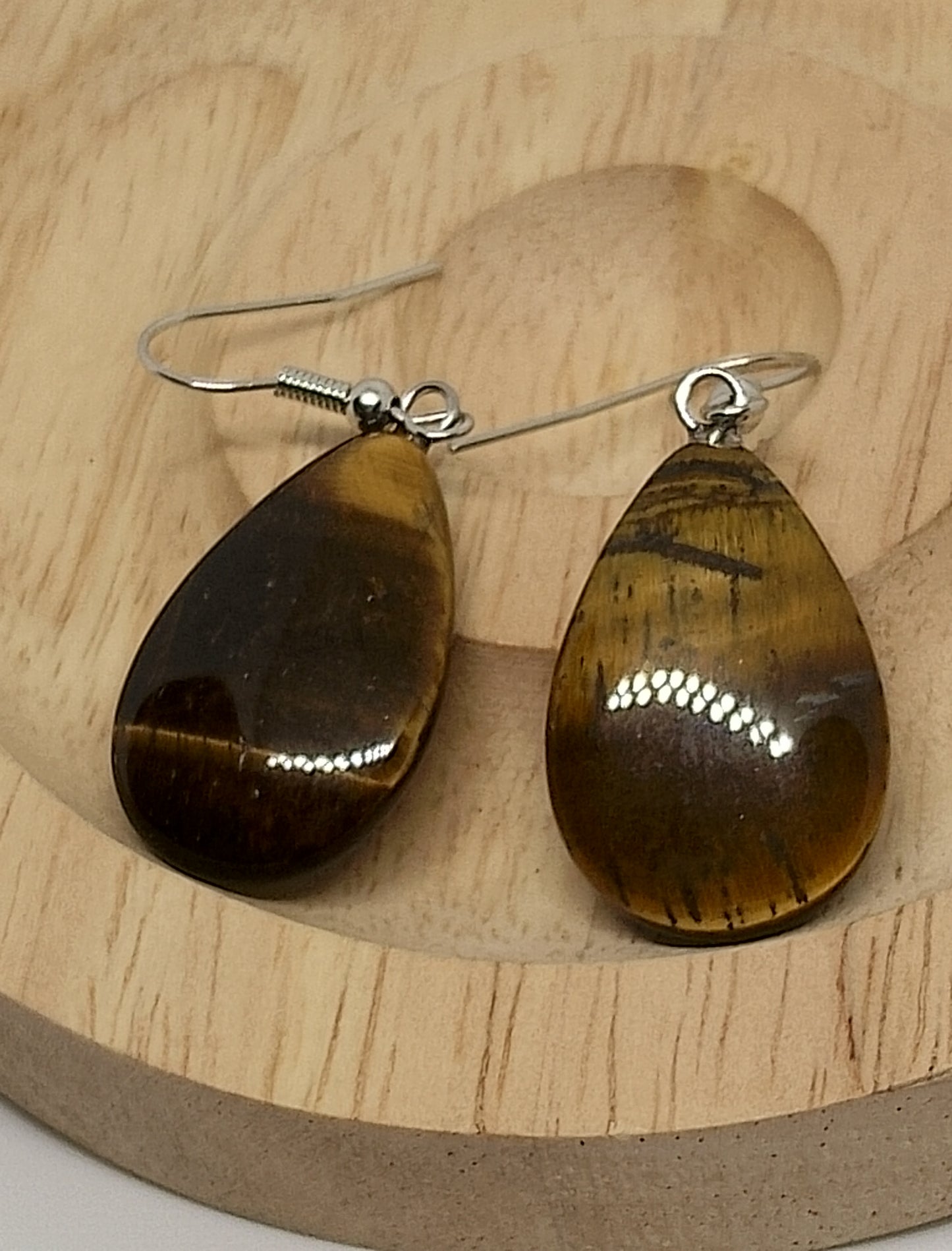 Boucles d'oreilles oeil de tigre