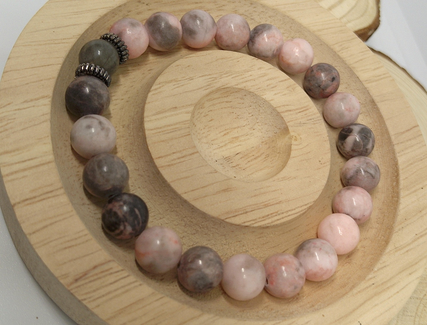 Bracelet jaspe rose