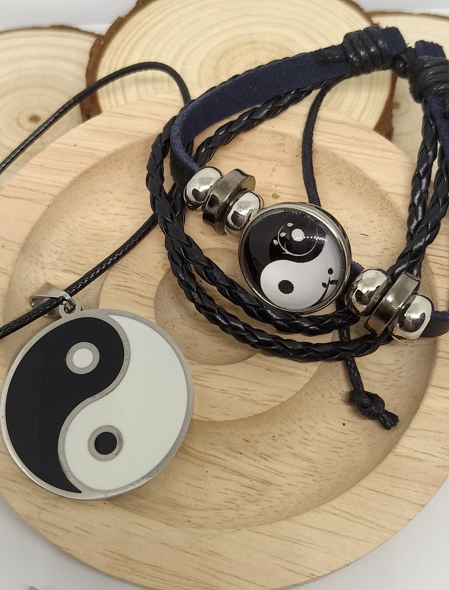 Collier et bracelet yin yang