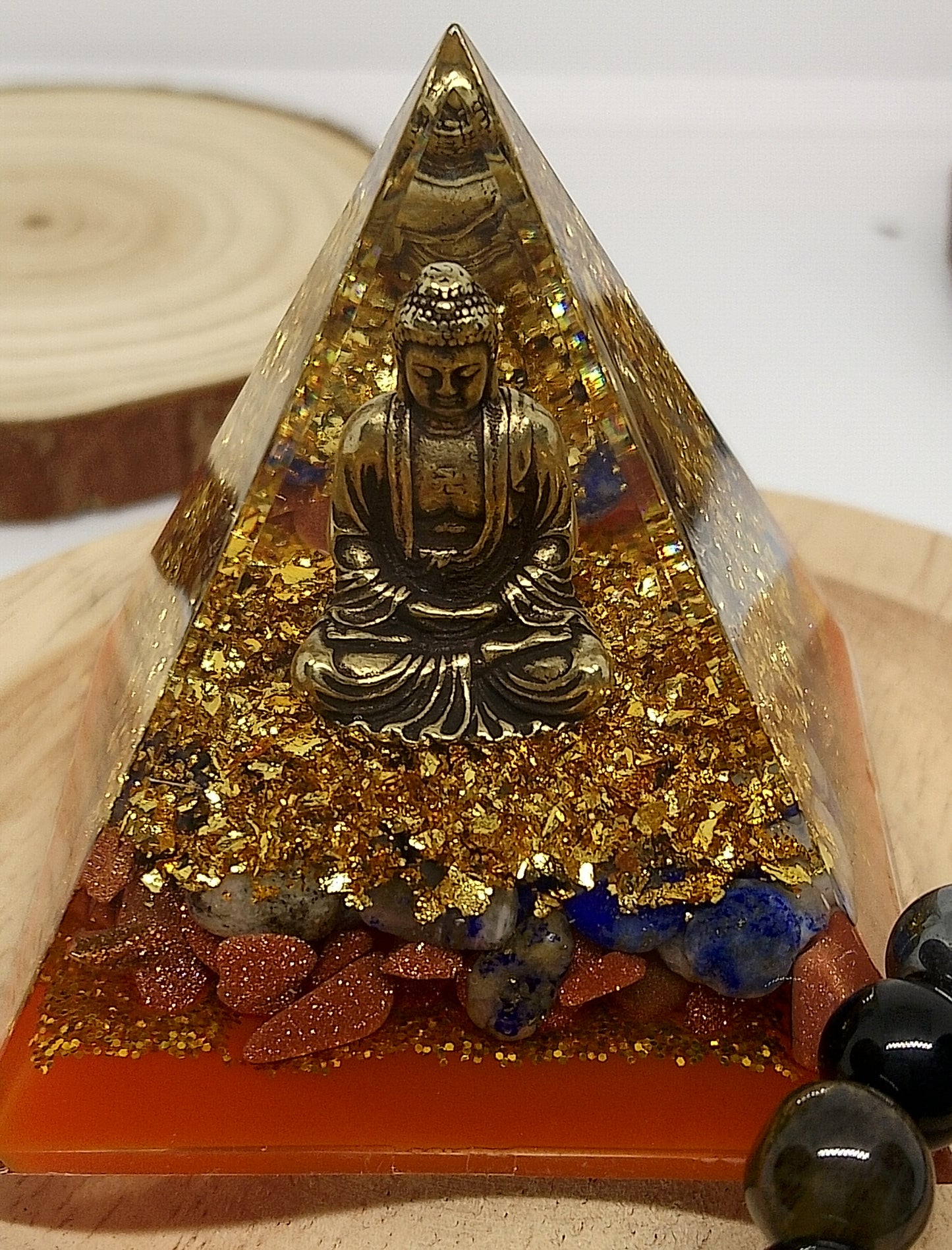 Pyramide orgonite et bracelet triple protection