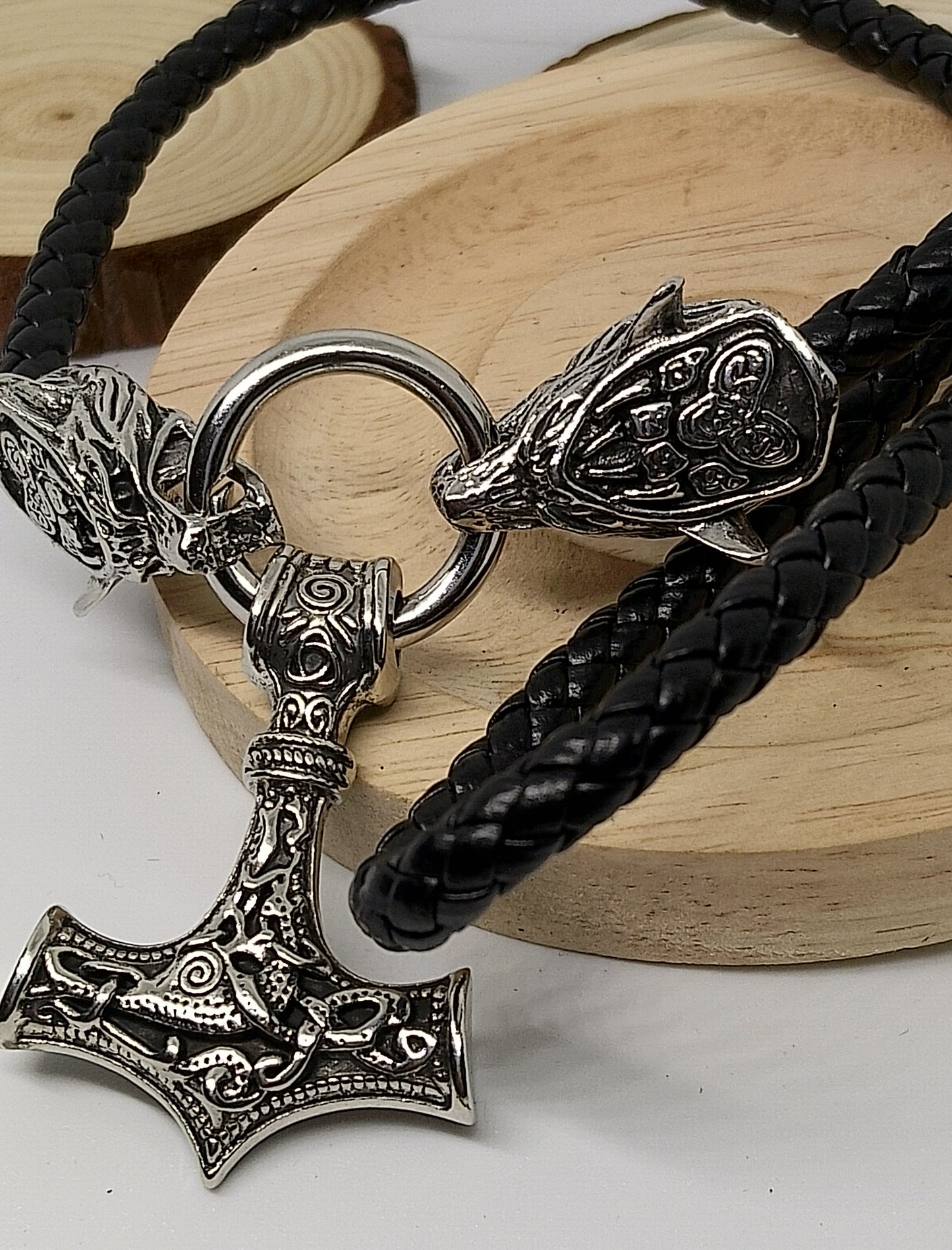 Collier et bracelet geri et freki d'Odin