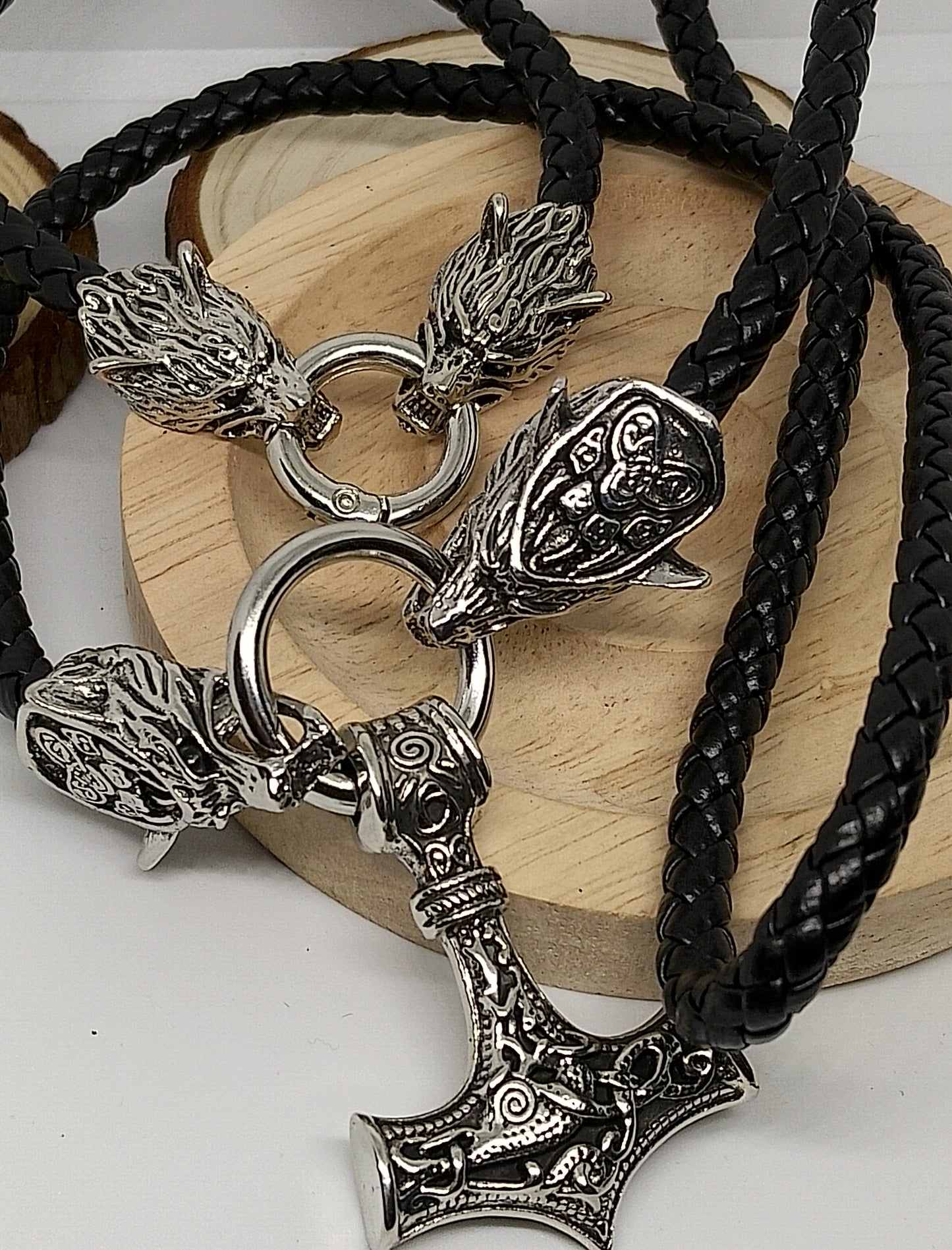 Collier et bracelet geri et freki d'Odin