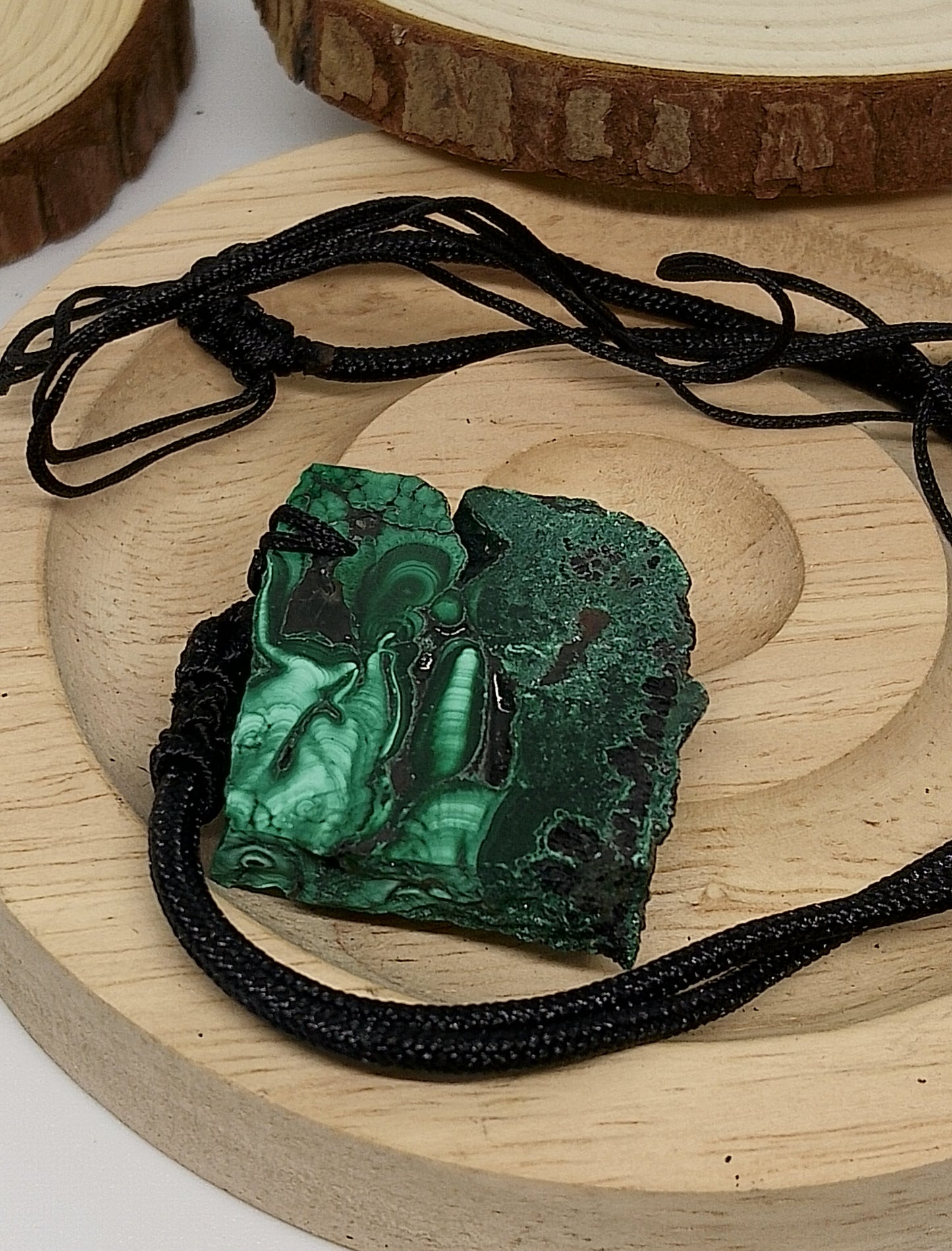 Collier malachite naturelle véritable