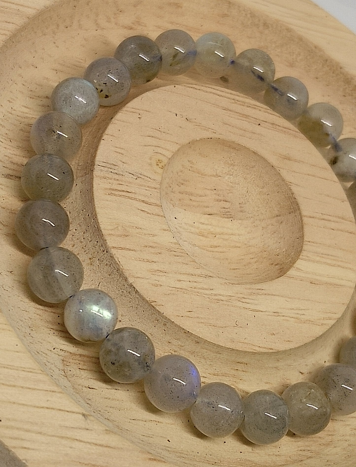 Bracelet en laboradorite grise