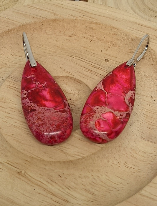 Boucles d'oreilles en jaspe