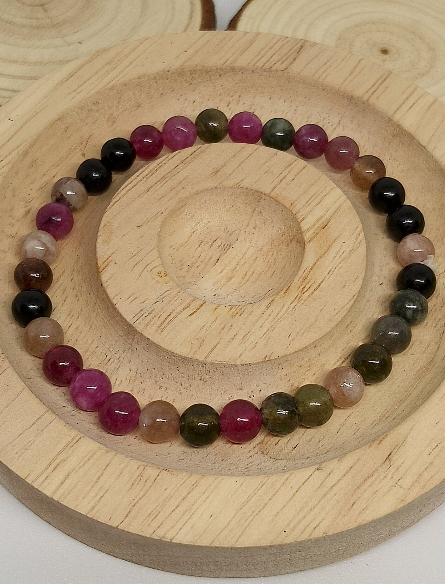 Bracelet tourmaline colorée