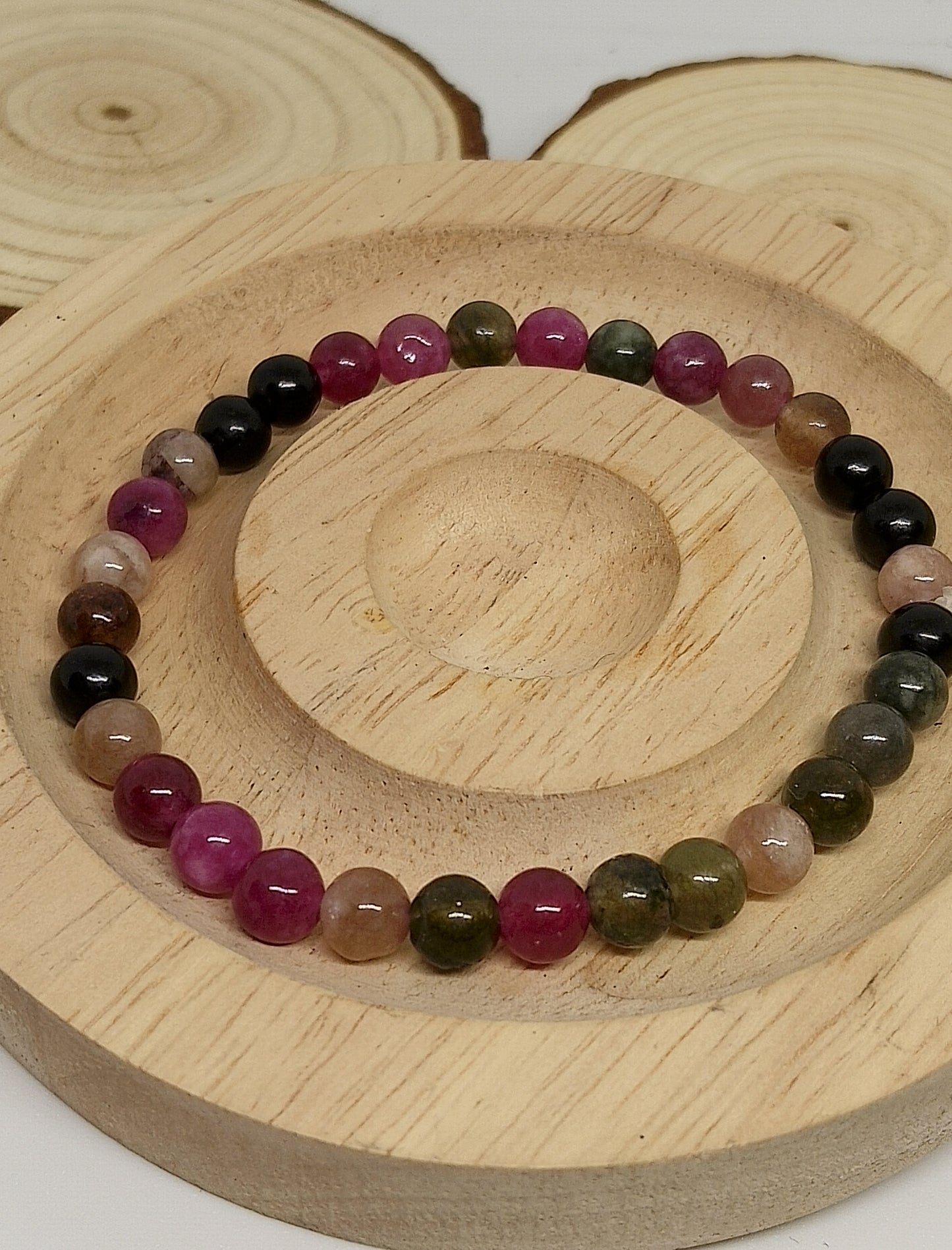 Bracelet tourmaline colorée