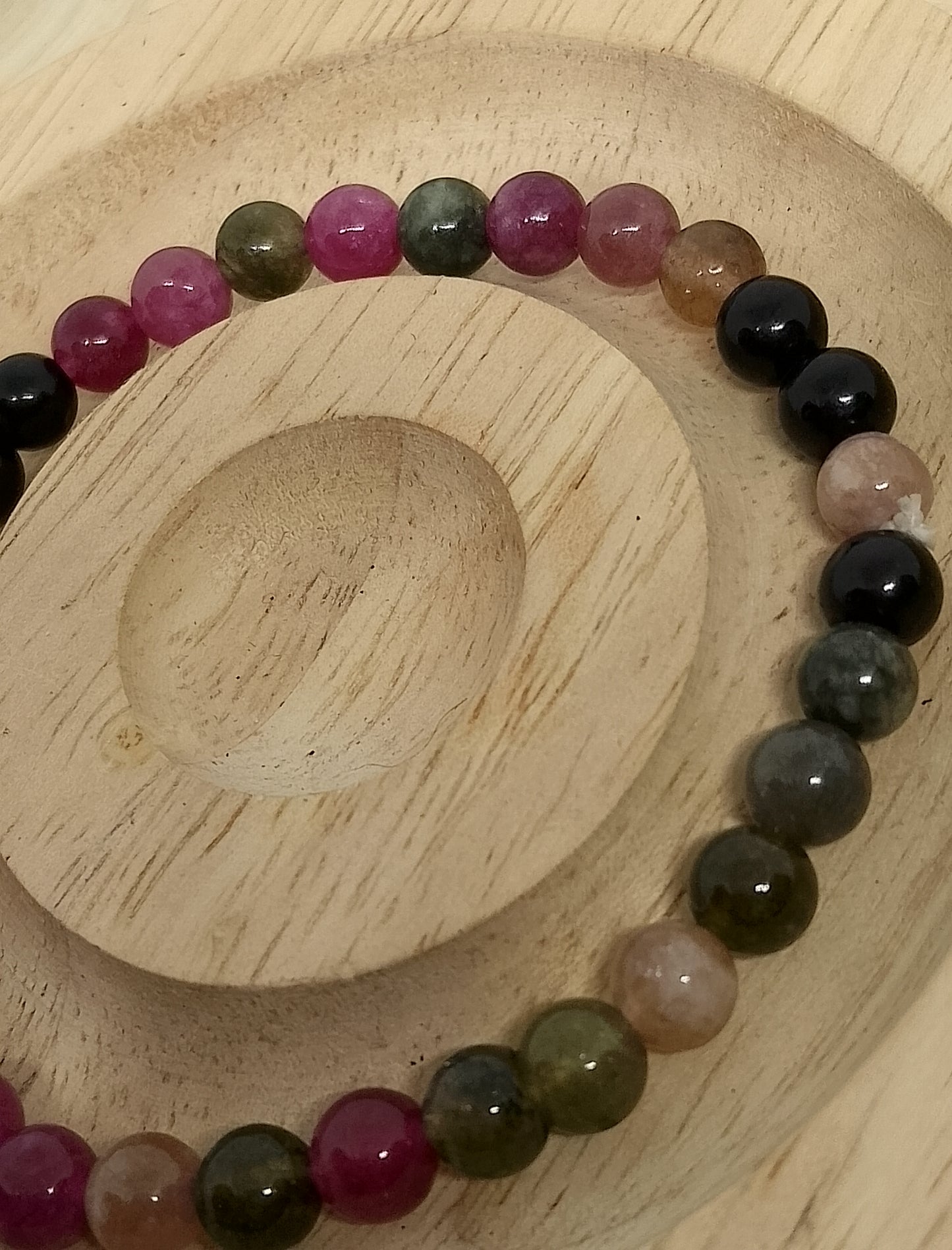 Bracelet tourmaline colorée