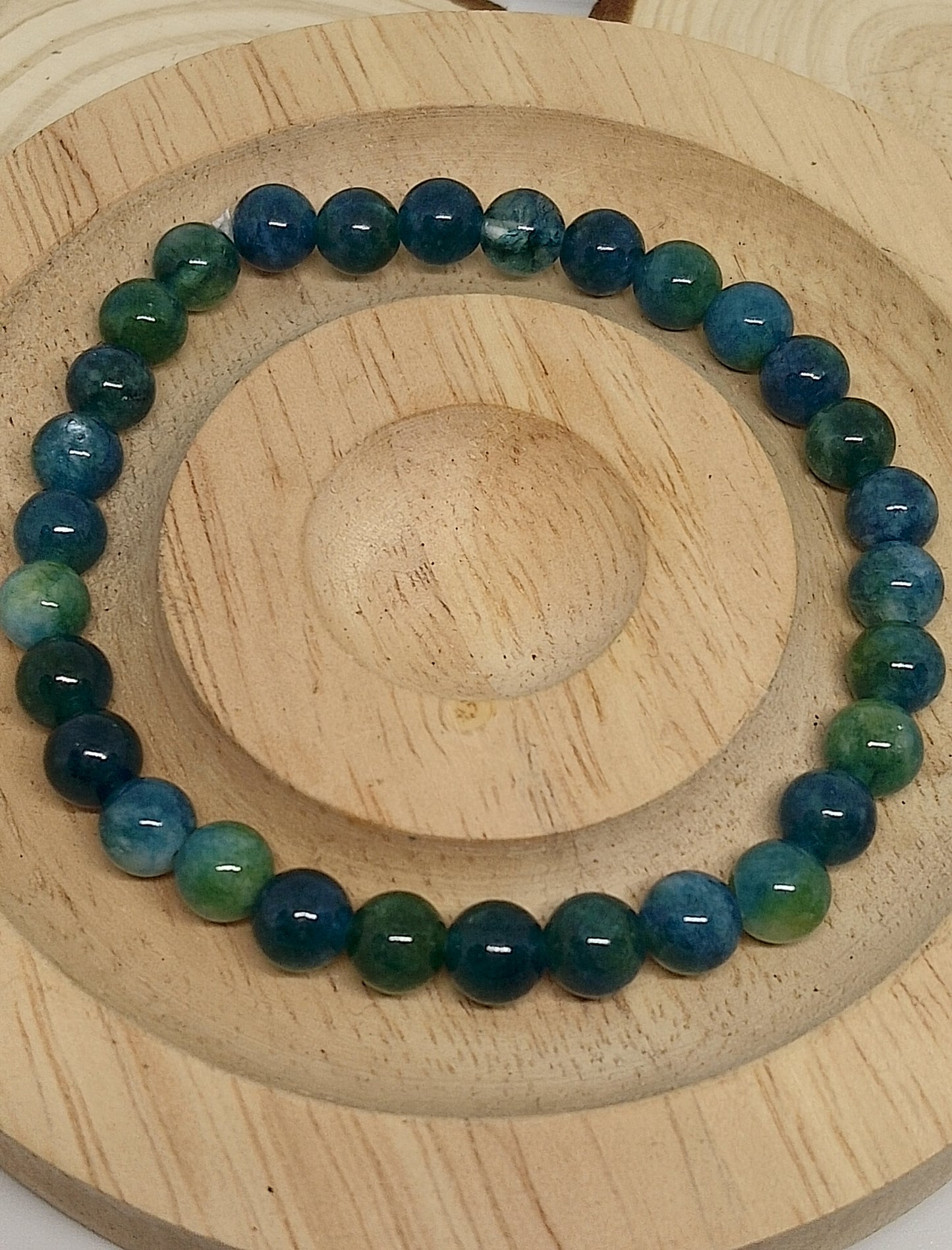 Bracelet en apatite bleue