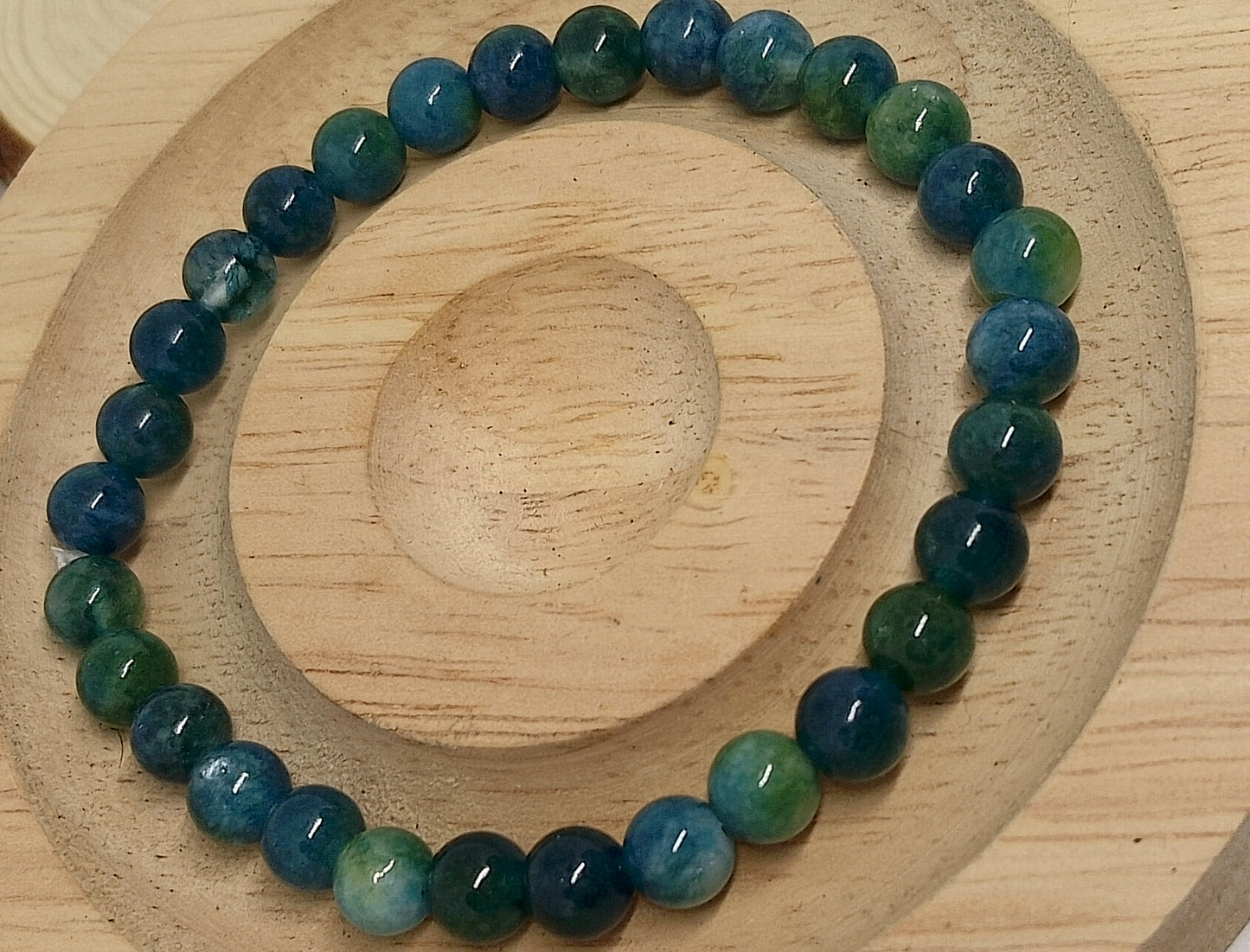 Bracelet en apatite bleue