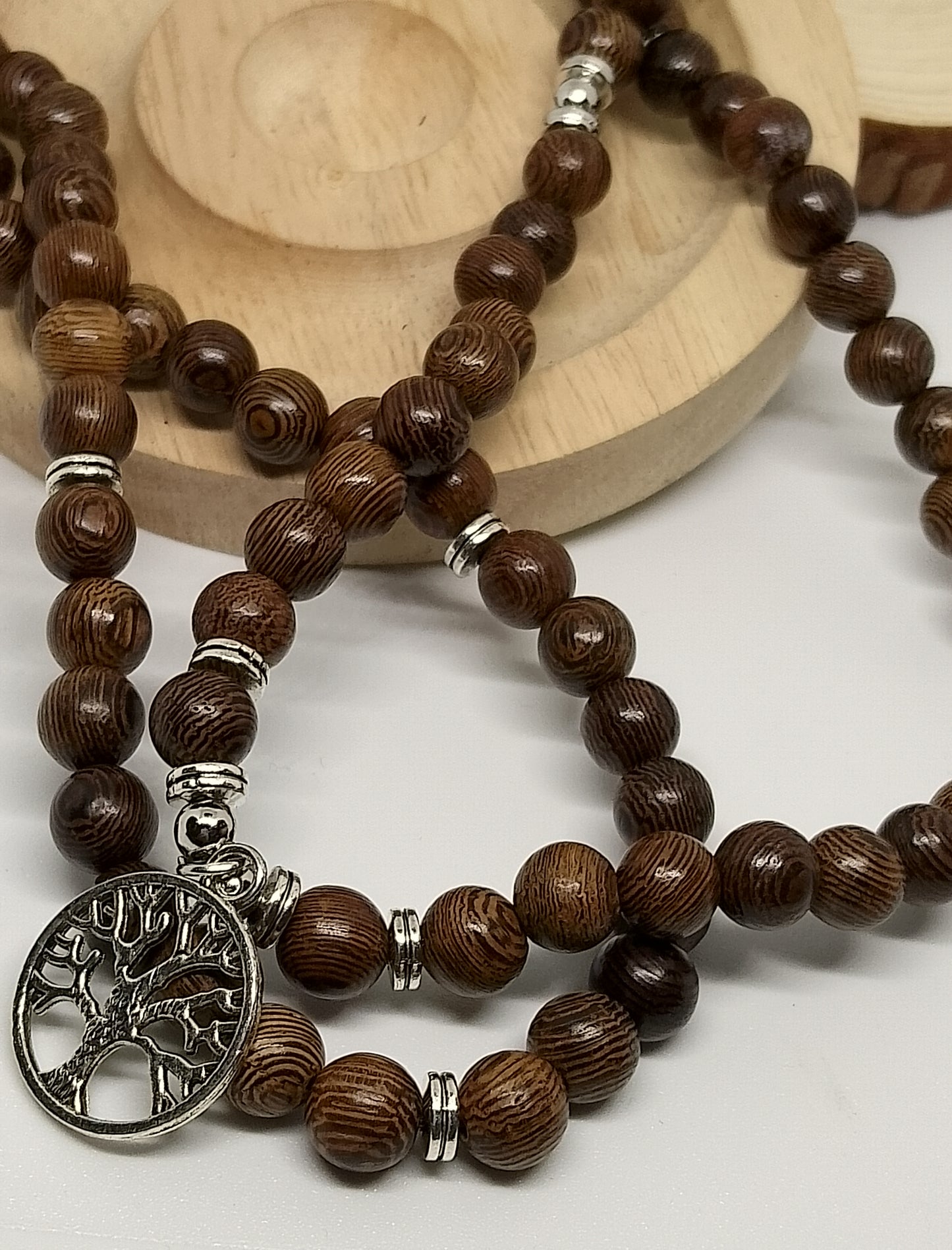 Collier Mala en bois