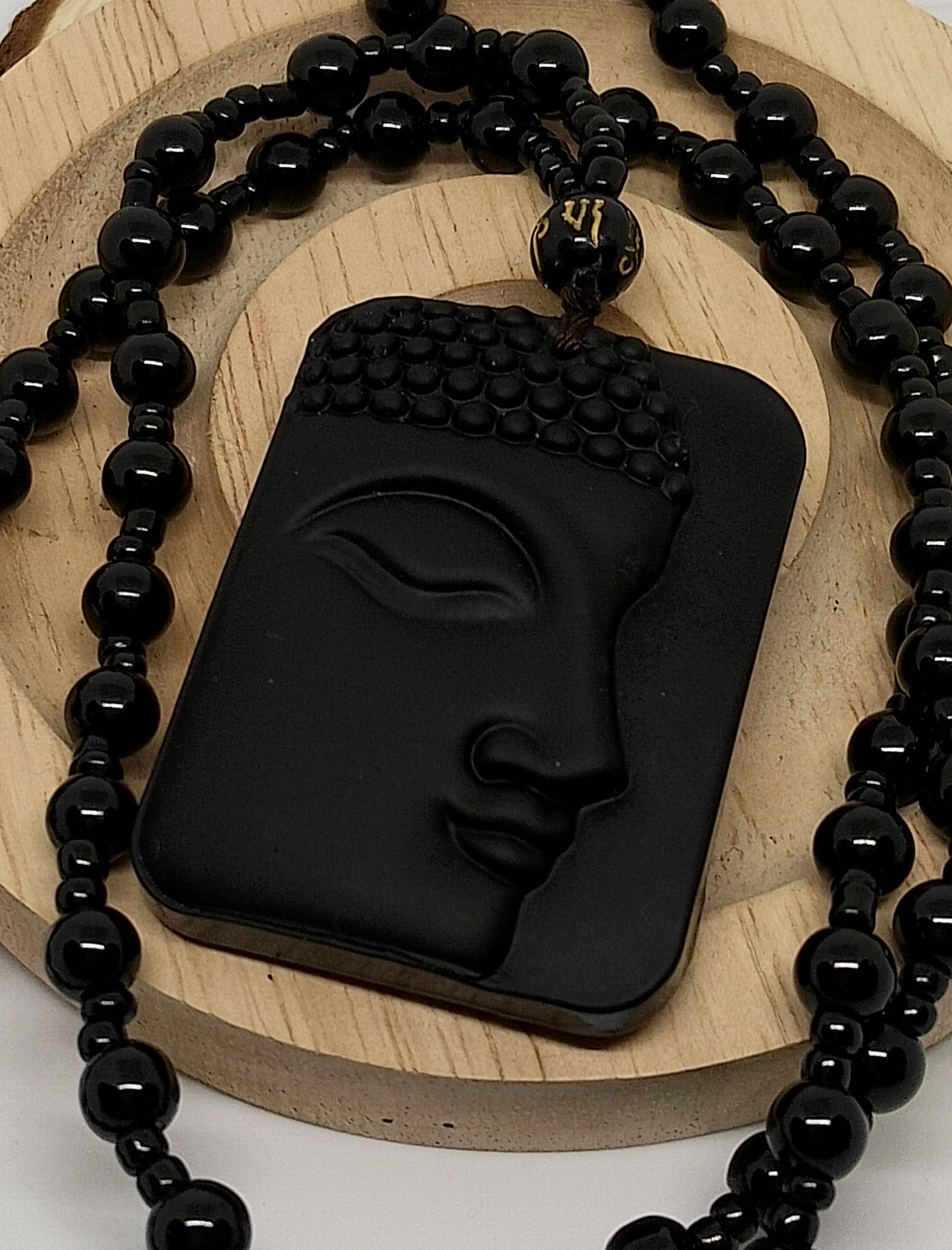 Collier bouddha obsidienne