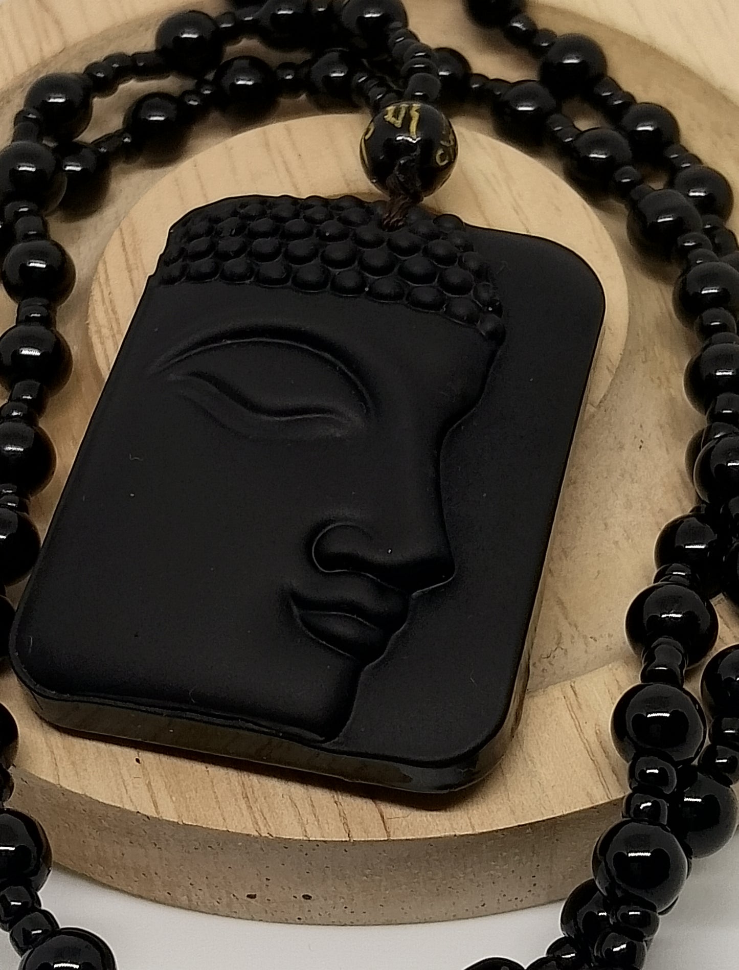 Collier bouddha obsidienne