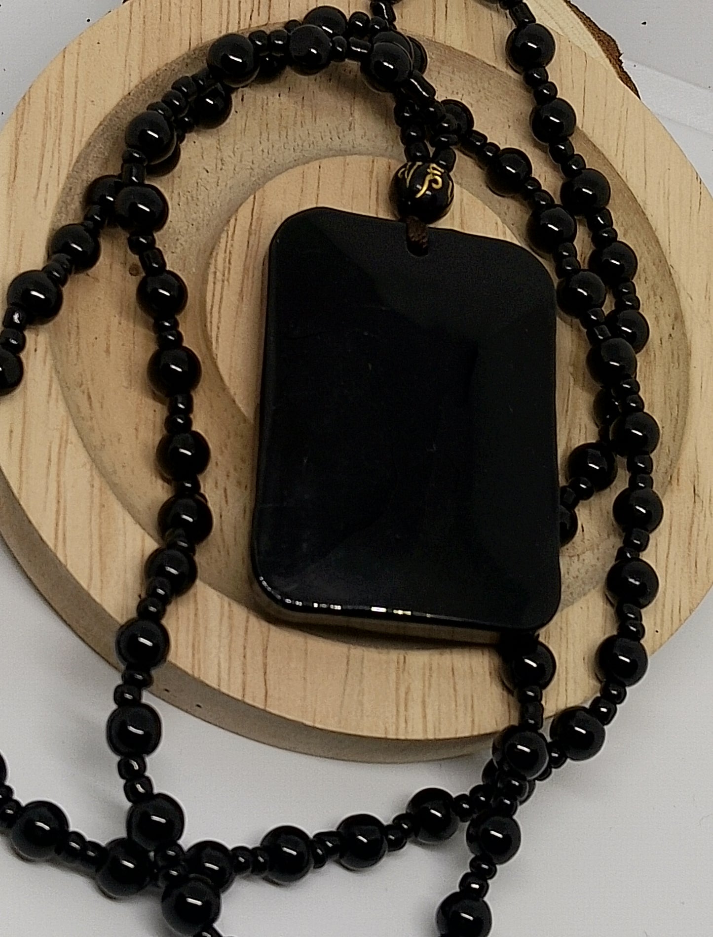 Collier bouddha obsidienne