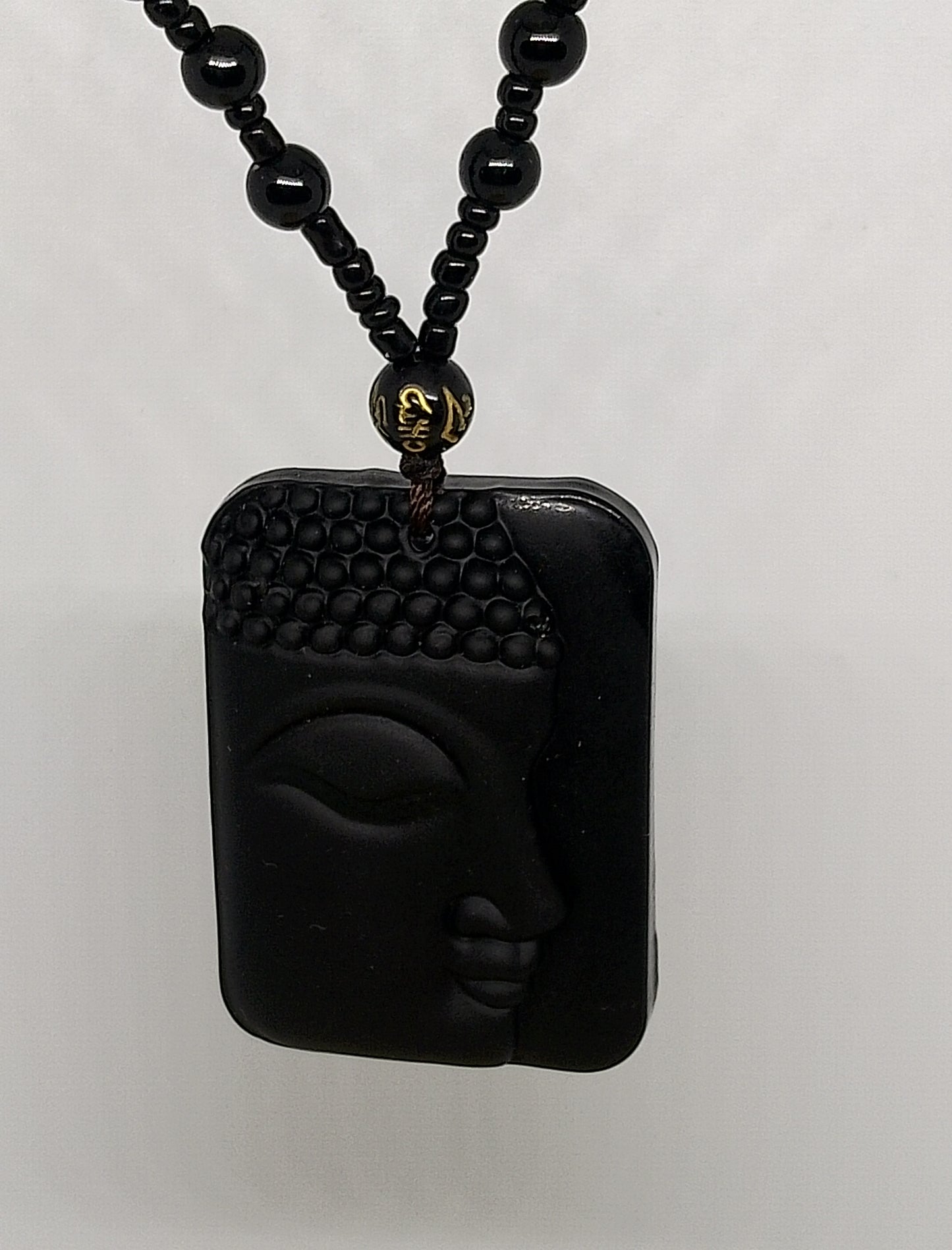 Collier bouddha obsidienne