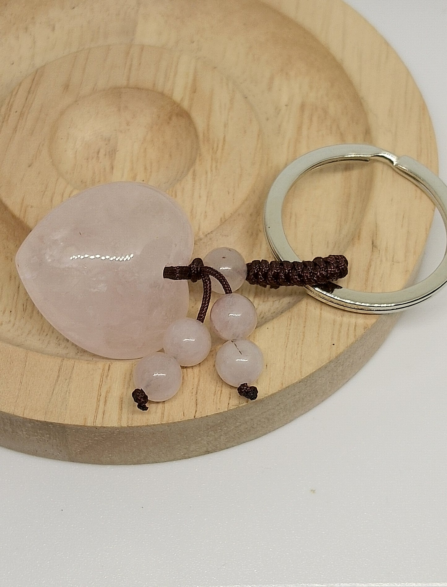 Porte clés en quartz rose