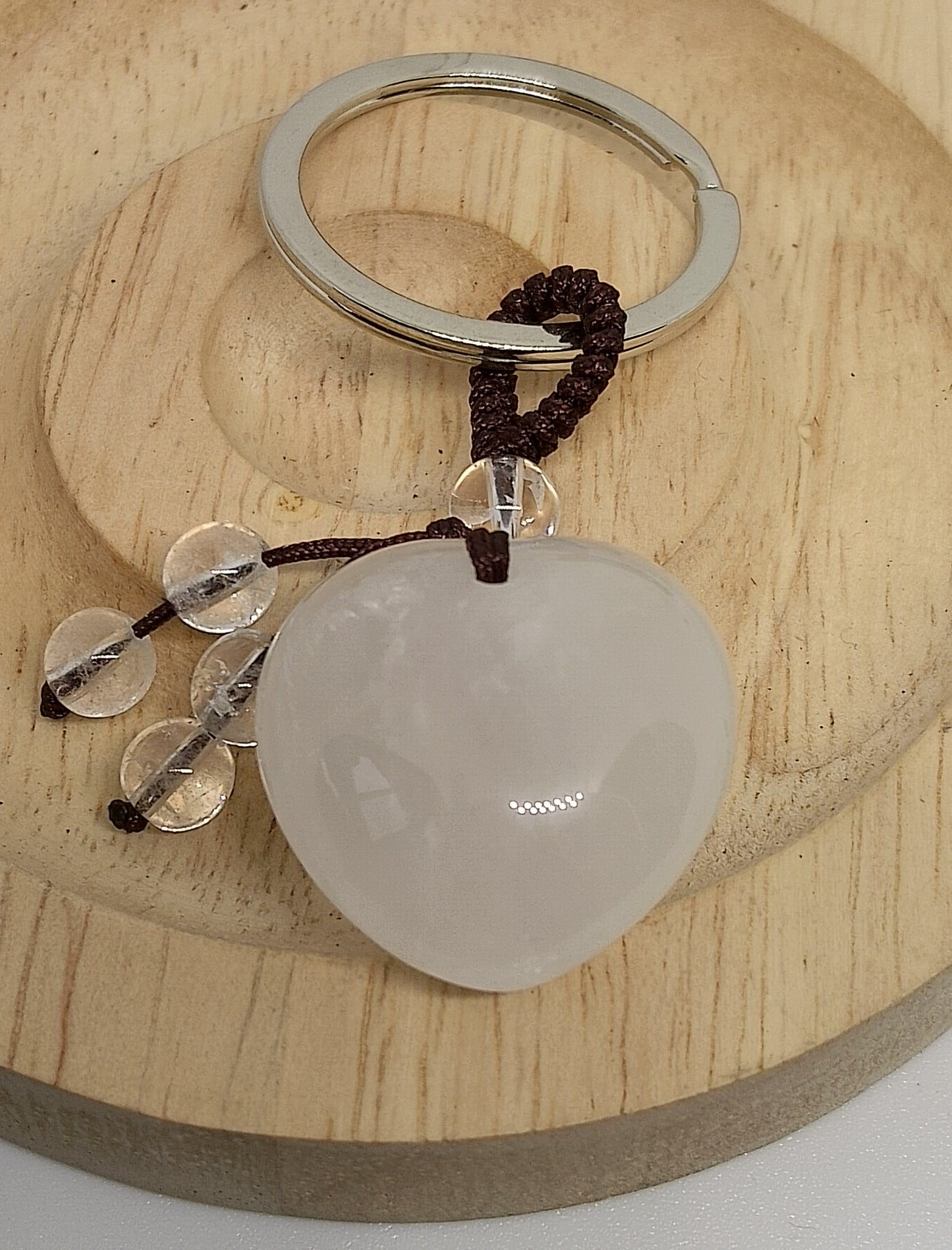 Porte clés quartz blanc