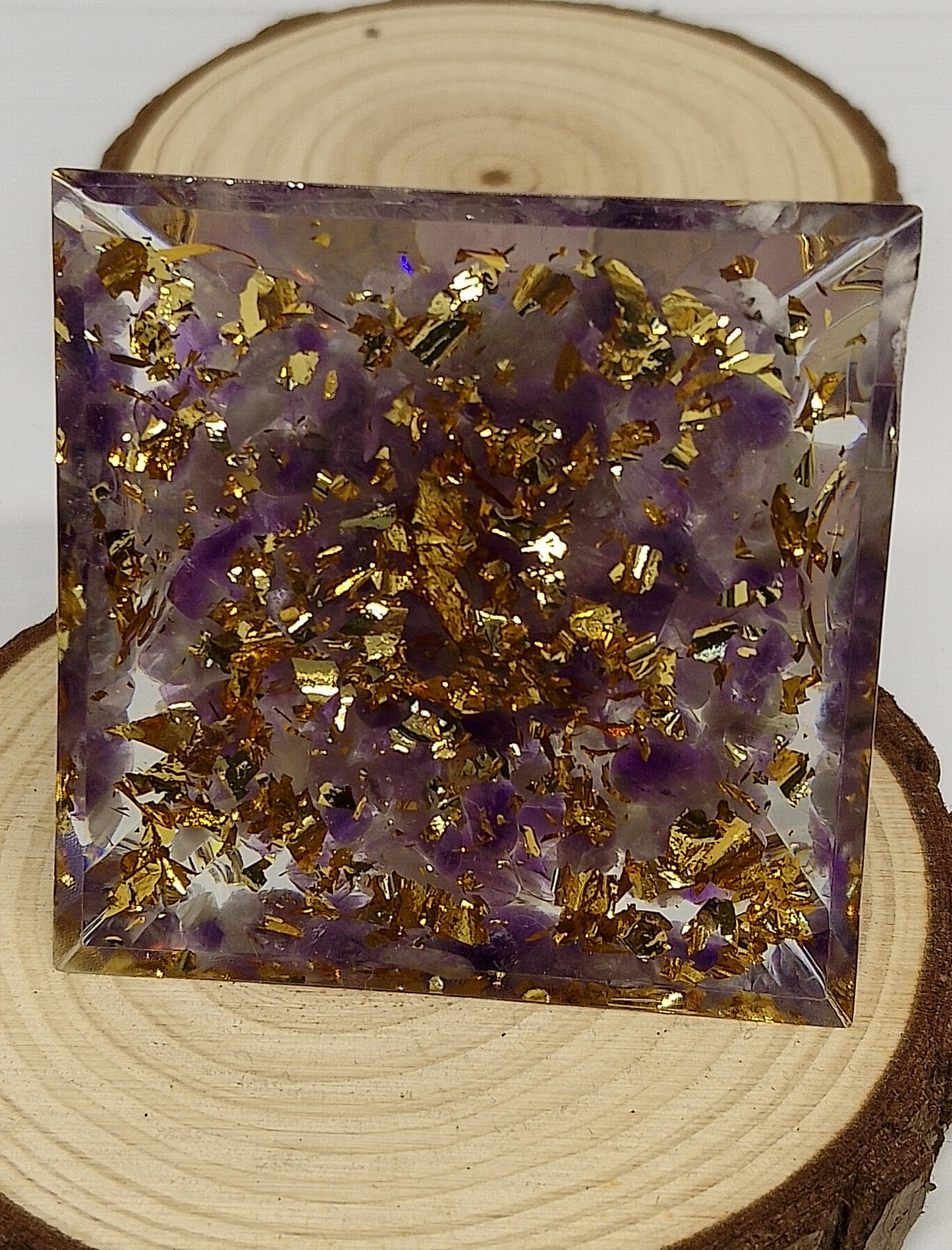 pyramide orgonite quartz rose améthyste