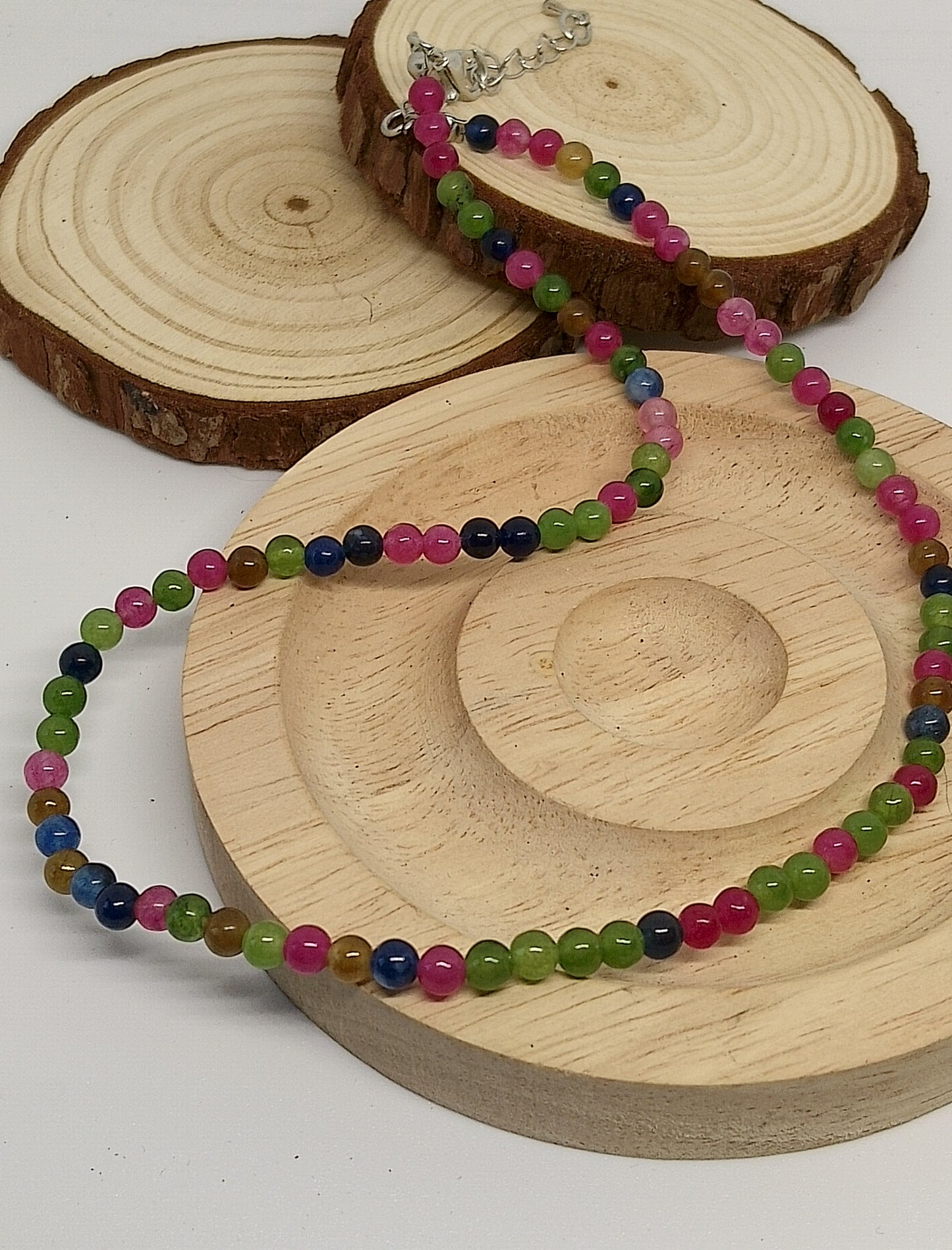 Collier tourmaline colorée