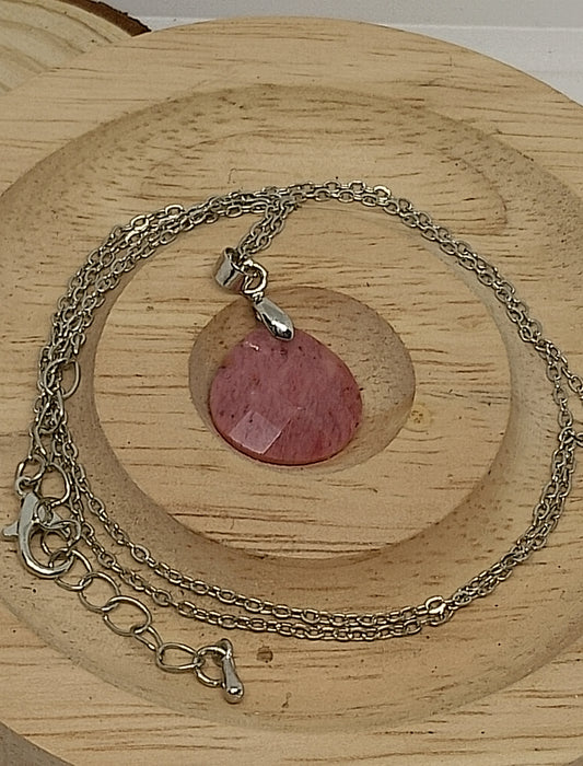 Collier en rhodocrosite