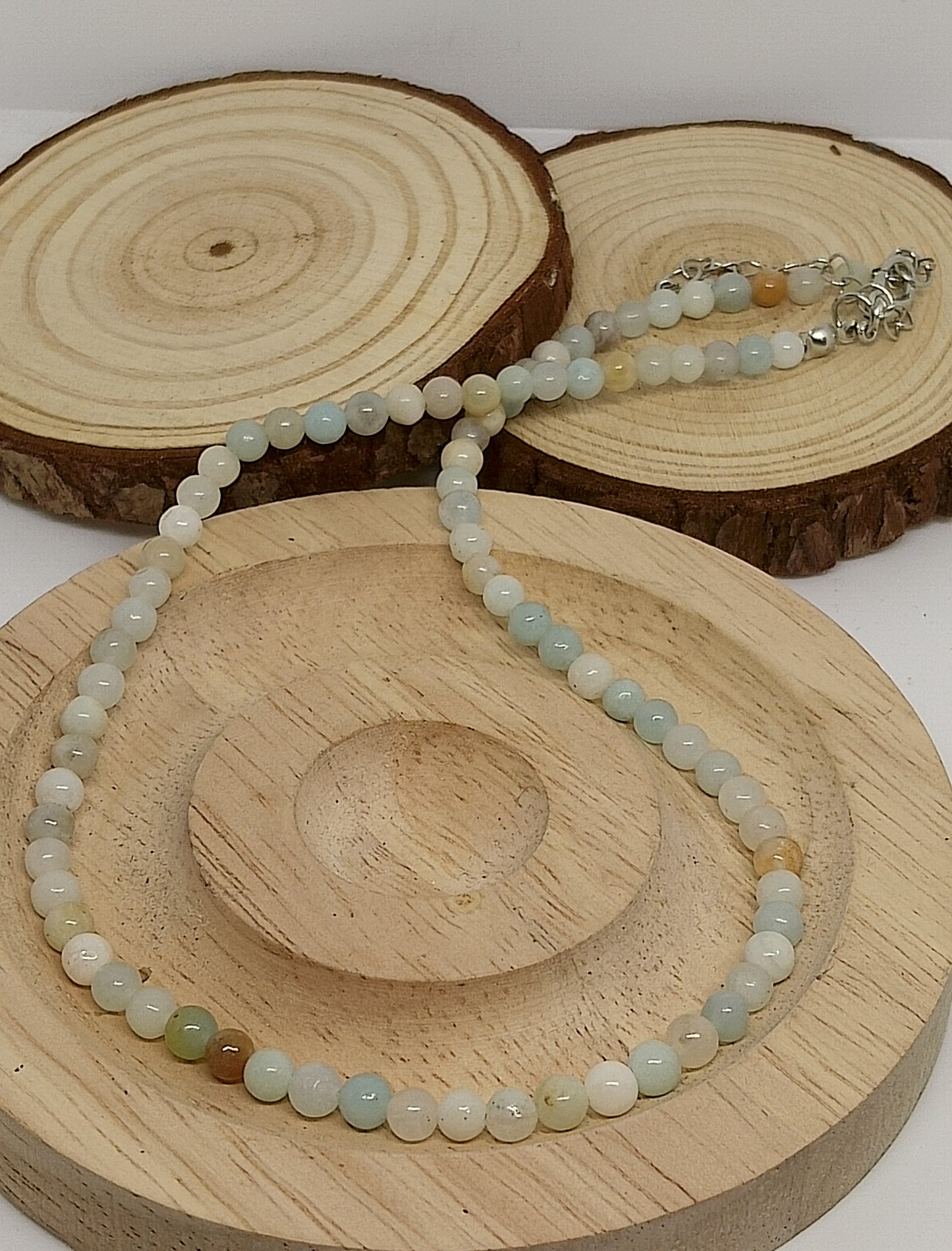 Collier amazonite givrée