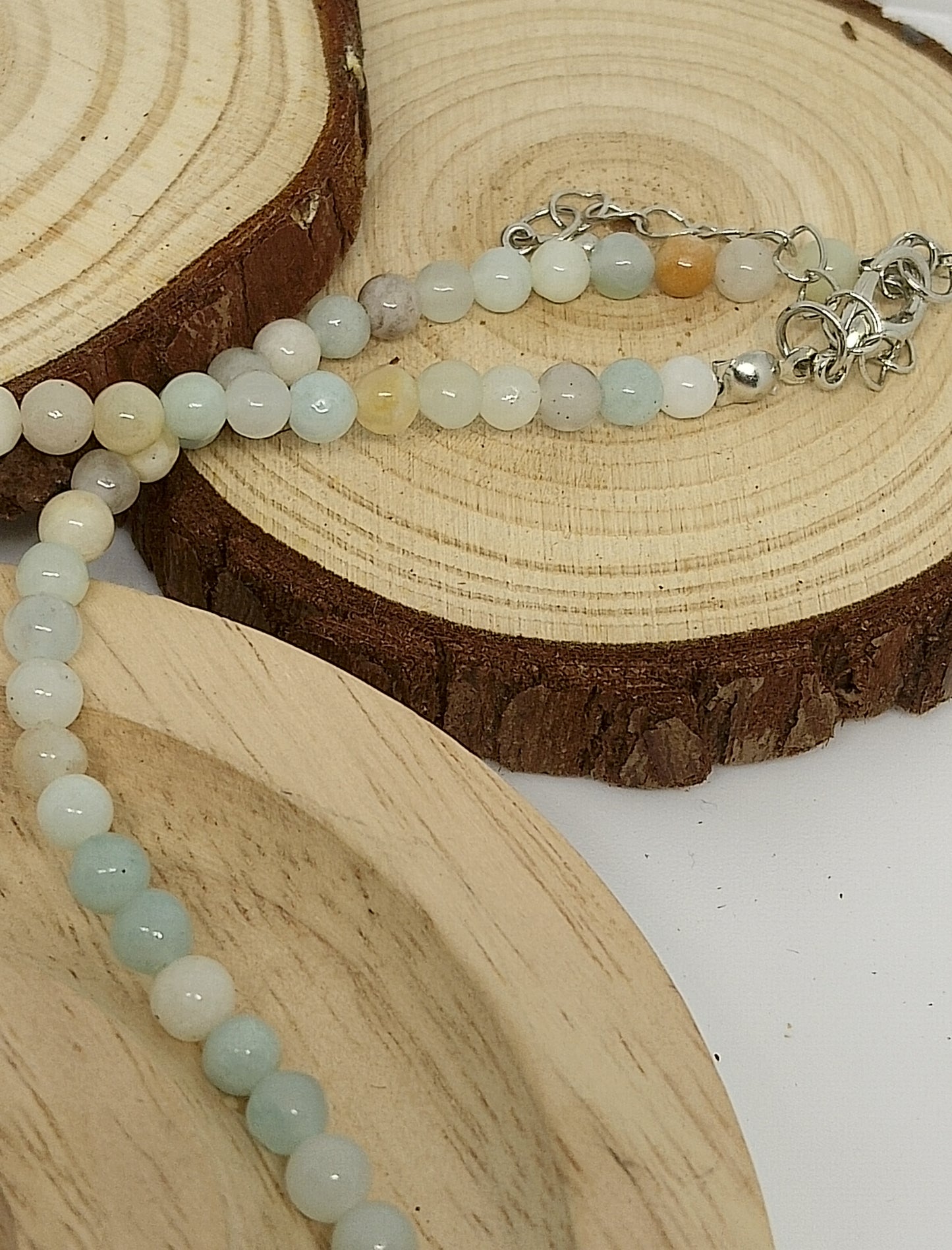 Collier amazonite givrée