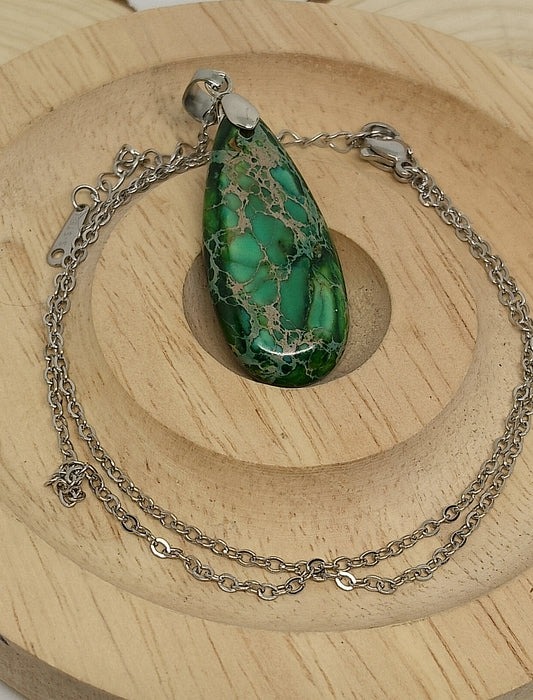 Collier en jaspe Vert