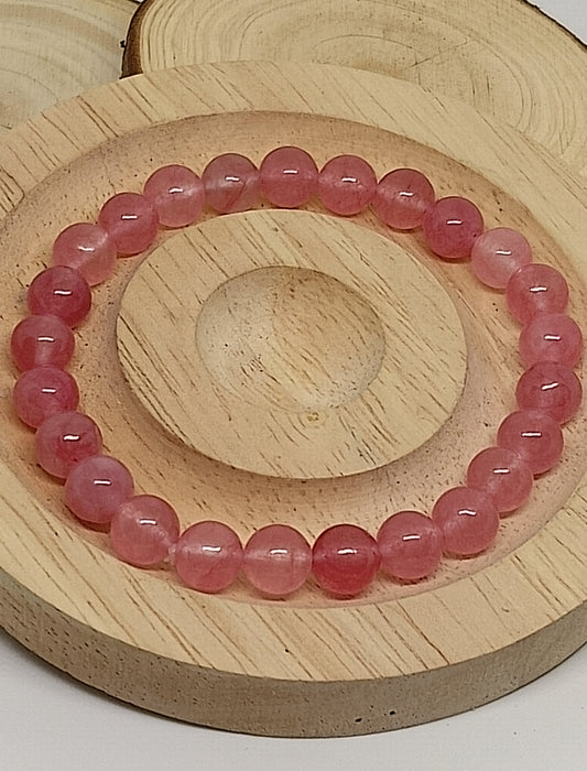 Bracelet en quartz fraise 8mm