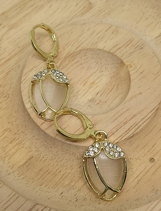 Boucles d'oreilles en sélénite