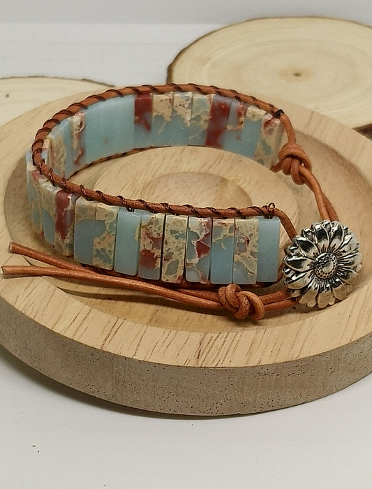 Bracelet ajustable en pierre de jaspe shoutan