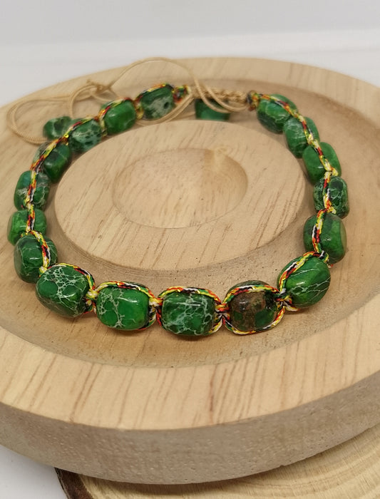 Bracelet en jaspe impérial vert 6mm