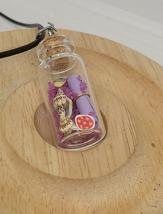 Collier plage style bouteille à la mer
