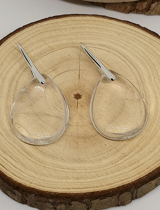 Boucles d'oreilles en quartz blanc