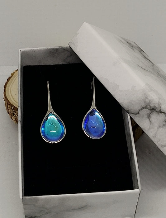 Boucles d'oreilles goutte en argent sterling 925 et pierre de lune