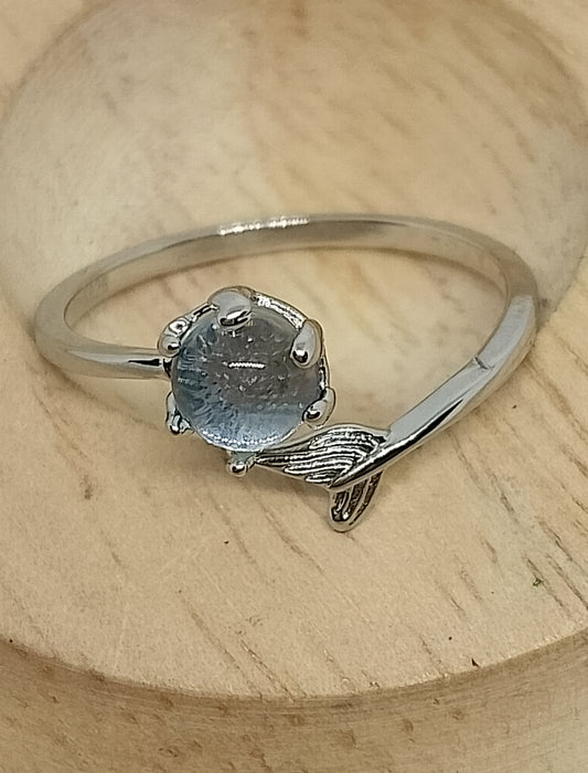 Bague sirène en argent sterling et pierre de lune