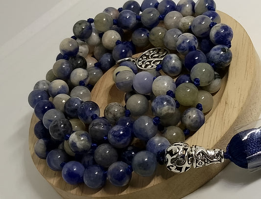 Collier Mala en sodalite 8mm
