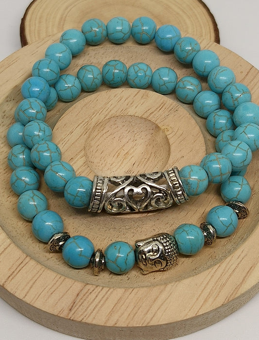 2 Bracelets en turquenite 8mm