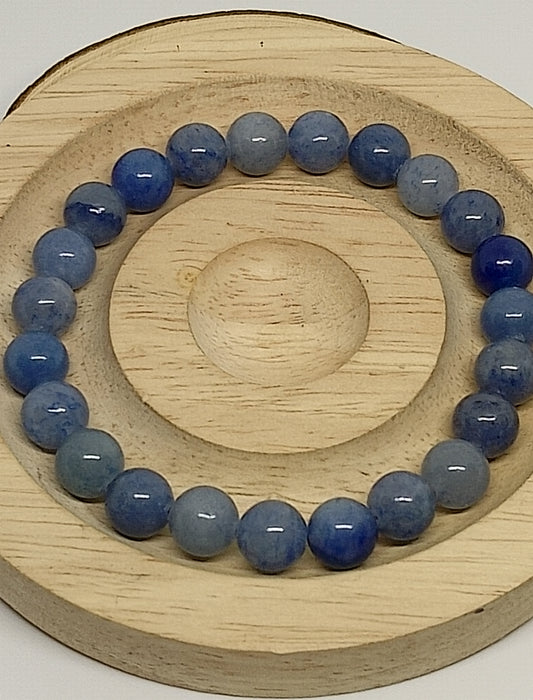 Bracelet en perles d'aventurine bleue 8mm