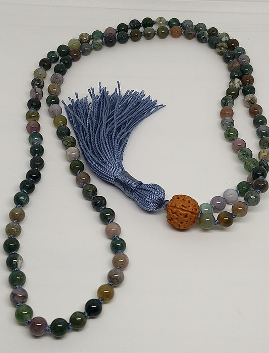 Collier Mala en d'agate indienne 6mm