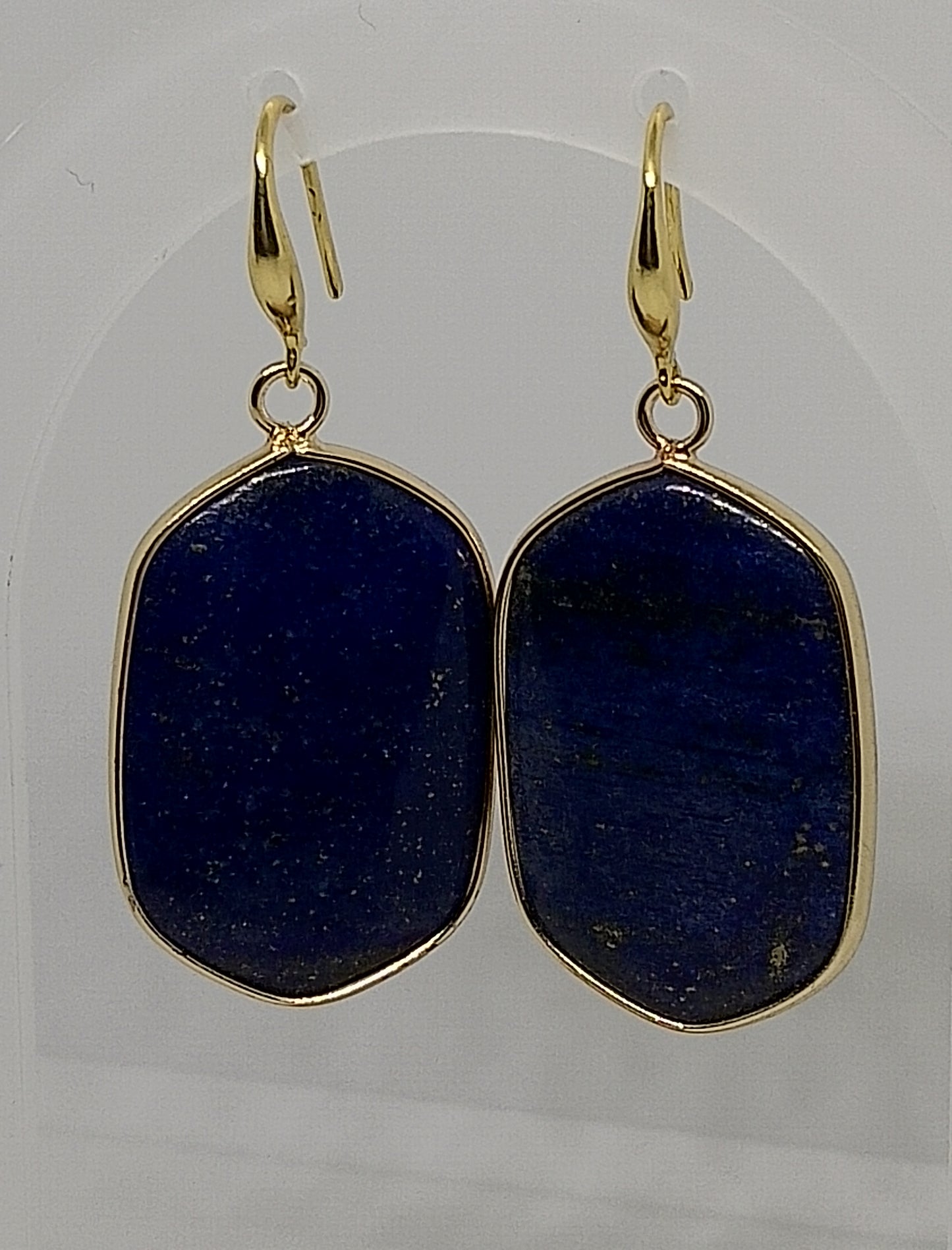 Collier et boucles d'oreilles en lapis lazuli et acier inoxydable