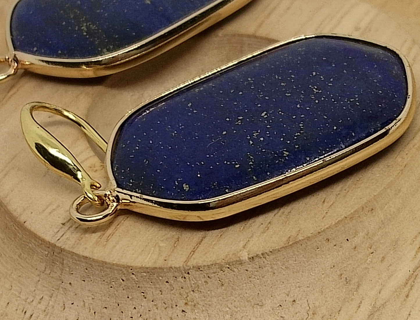 Collier et boucles d'oreilles en lapis lazuli et acier inoxydable