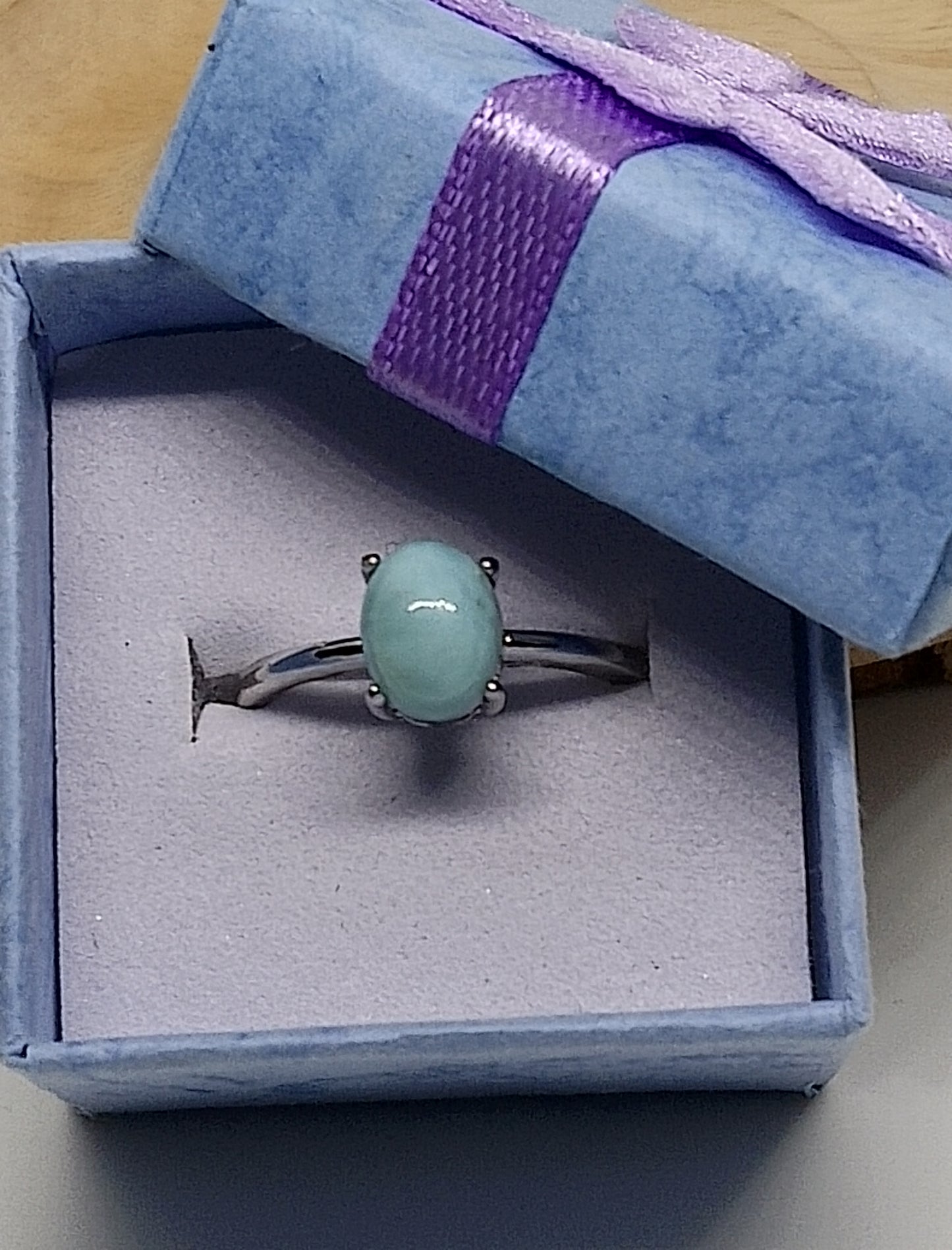 Bague en pierre de larimar