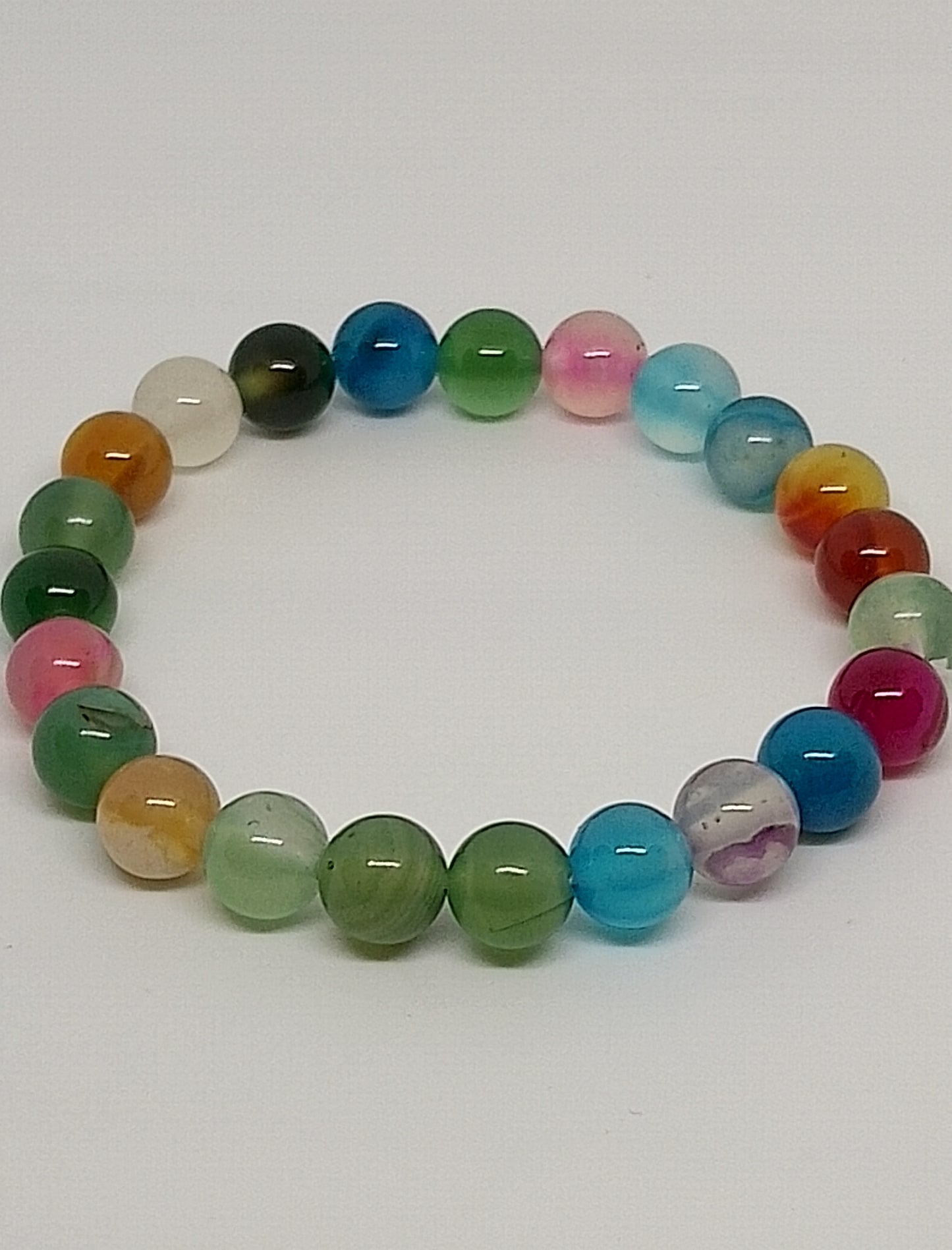 Bracelet en agate multicolore