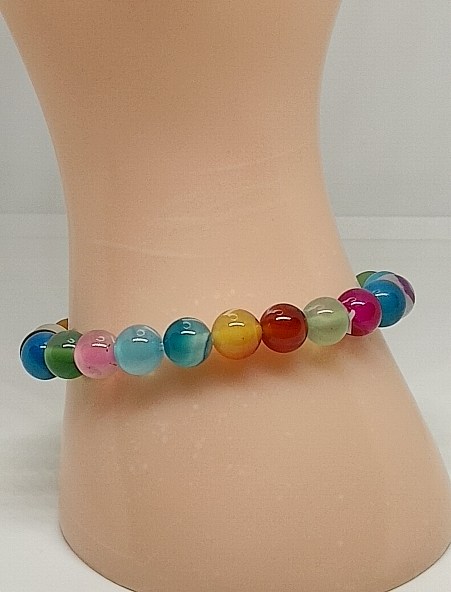 Bracelet en agate multicolore