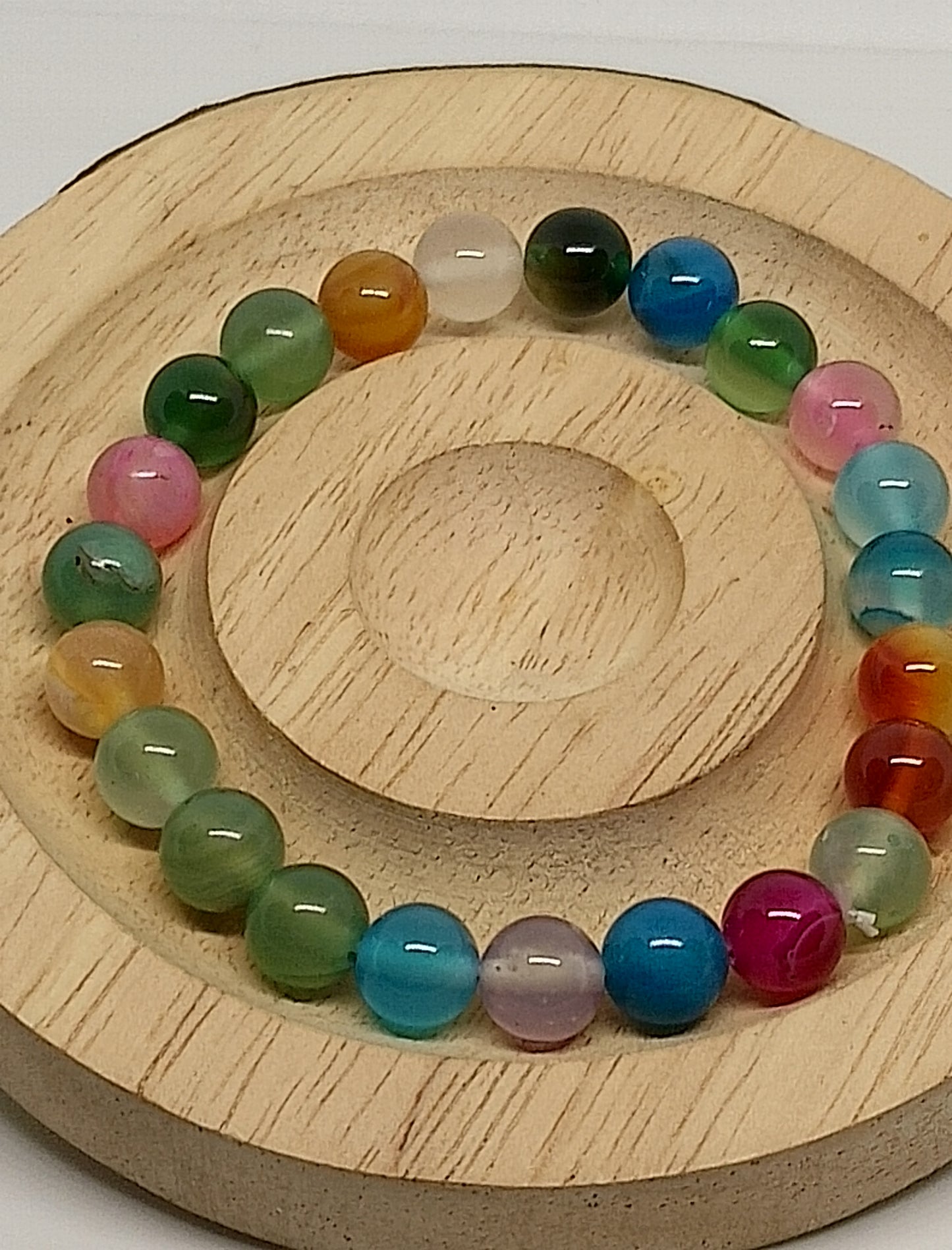 Bracelet en agate multicolore